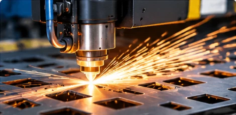 Découpe laser industrielle sur tôle