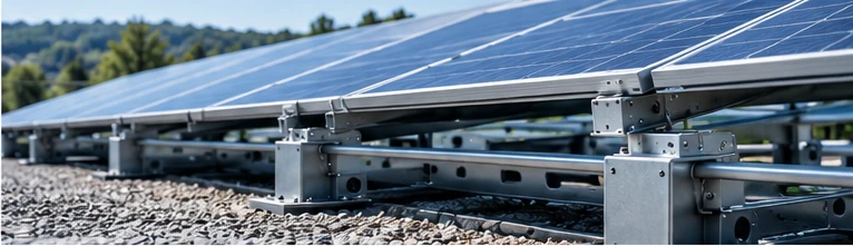 Illustration de panneaux photovoltaïques avec structure de fixation métallique